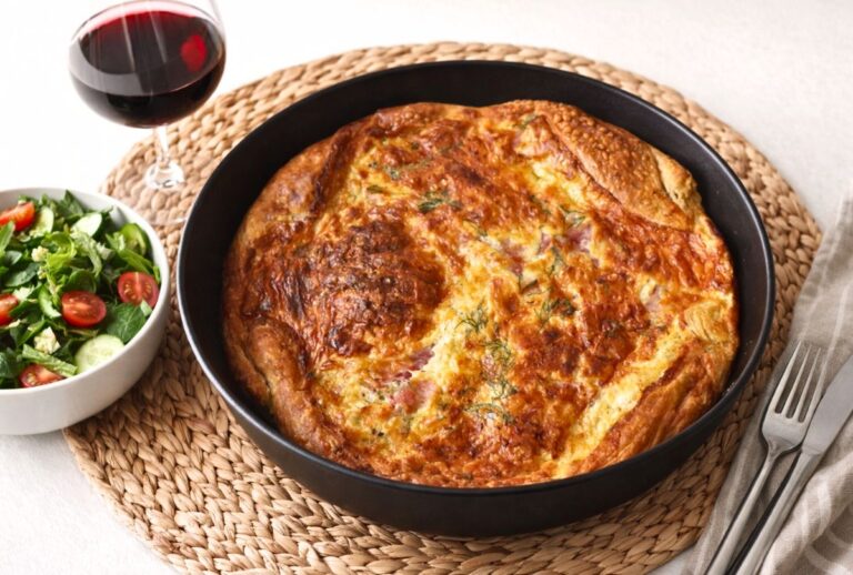 Ζαμπονοτυρόπιτα σουφλέ με σφολιάτα