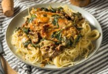 Τι να μαγειρέψω σήμερα, Παρασκευή; Ιταλιάνικο κοτόπουλο με σπανάκι και κρεμώδη σάλτσα